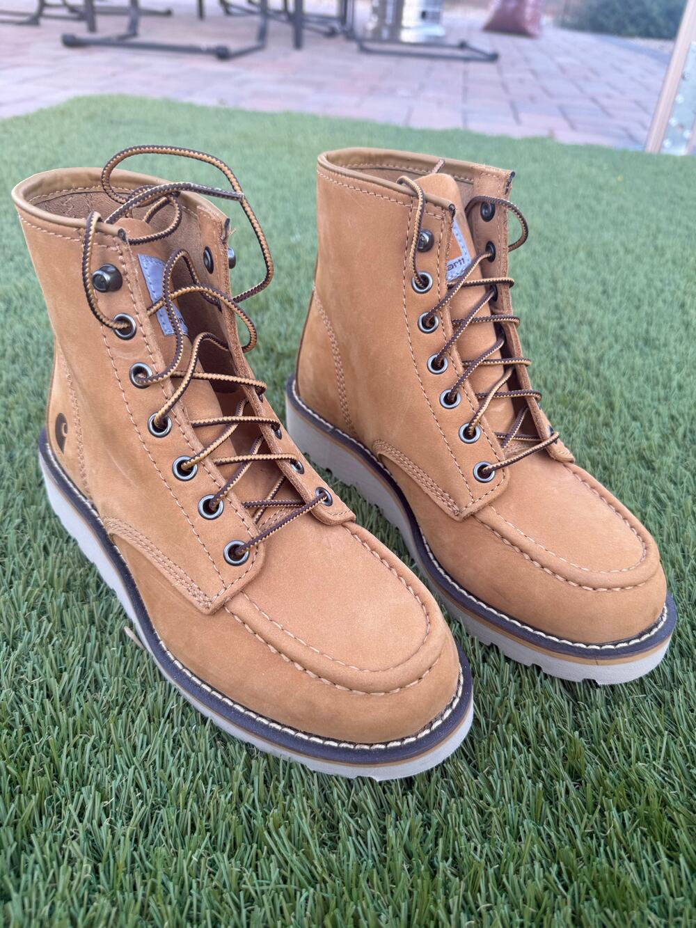 NEW Carhartt Women’s 6" Wedge Work Boots Moc Toe Wheat